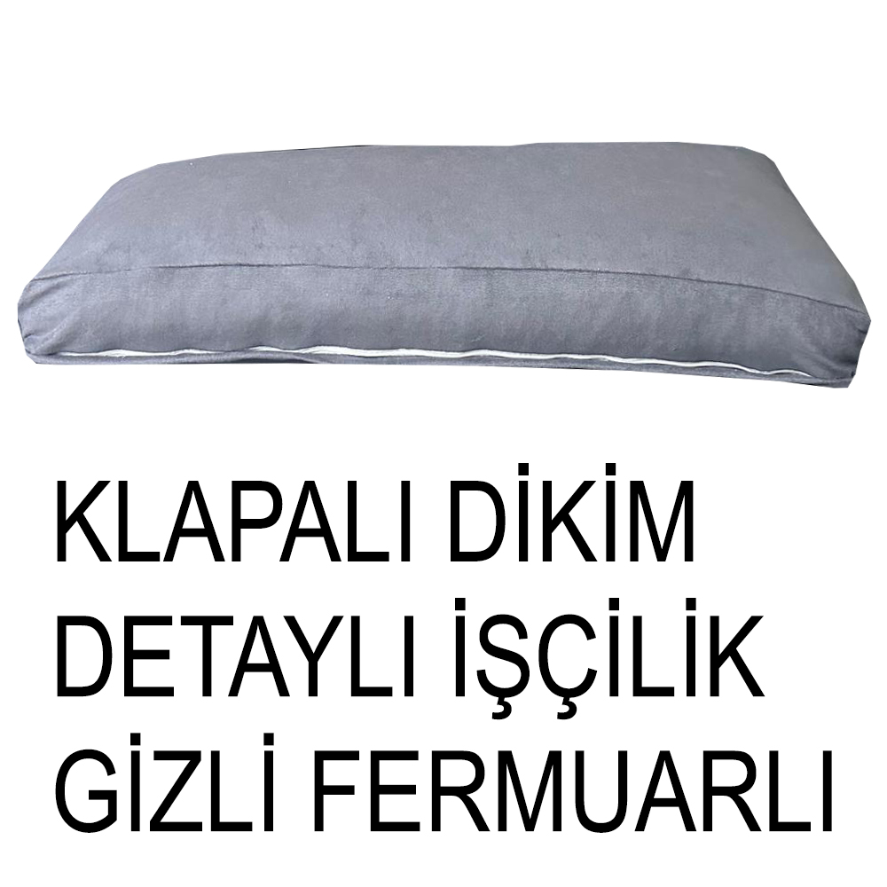 ANTRASİT RENK SÜET KUMAŞ 2 ADET SIRT MİNDERİ