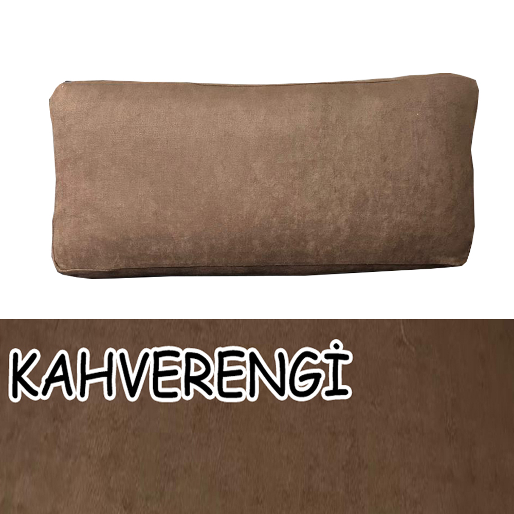KAHVERENGİ RENK SÜET KUMAŞ 2 ADET SIRT MİNDERİ