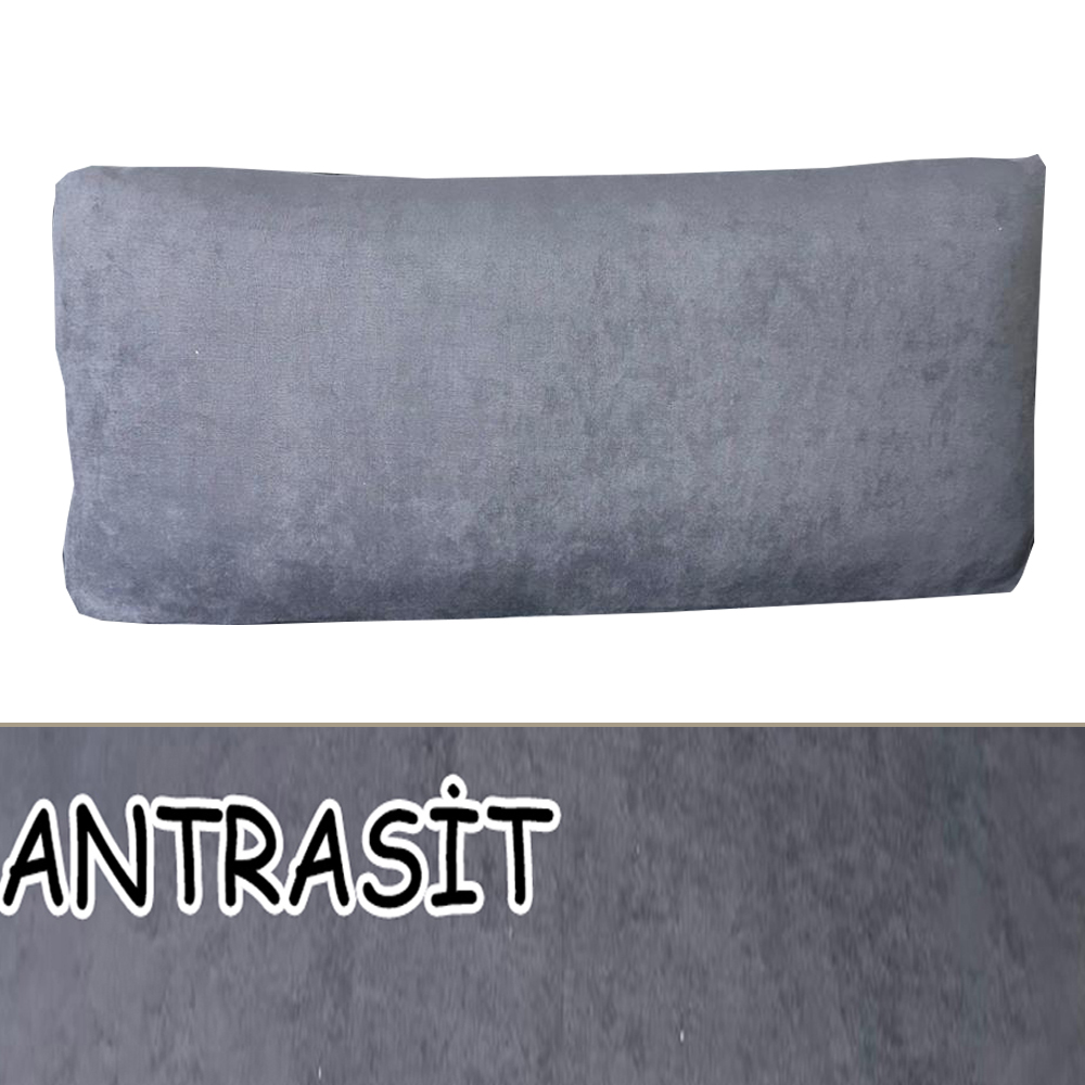 ANTRASİT RENK SÜET KUMAŞ 2 ADET SIRT MİNDERİ
