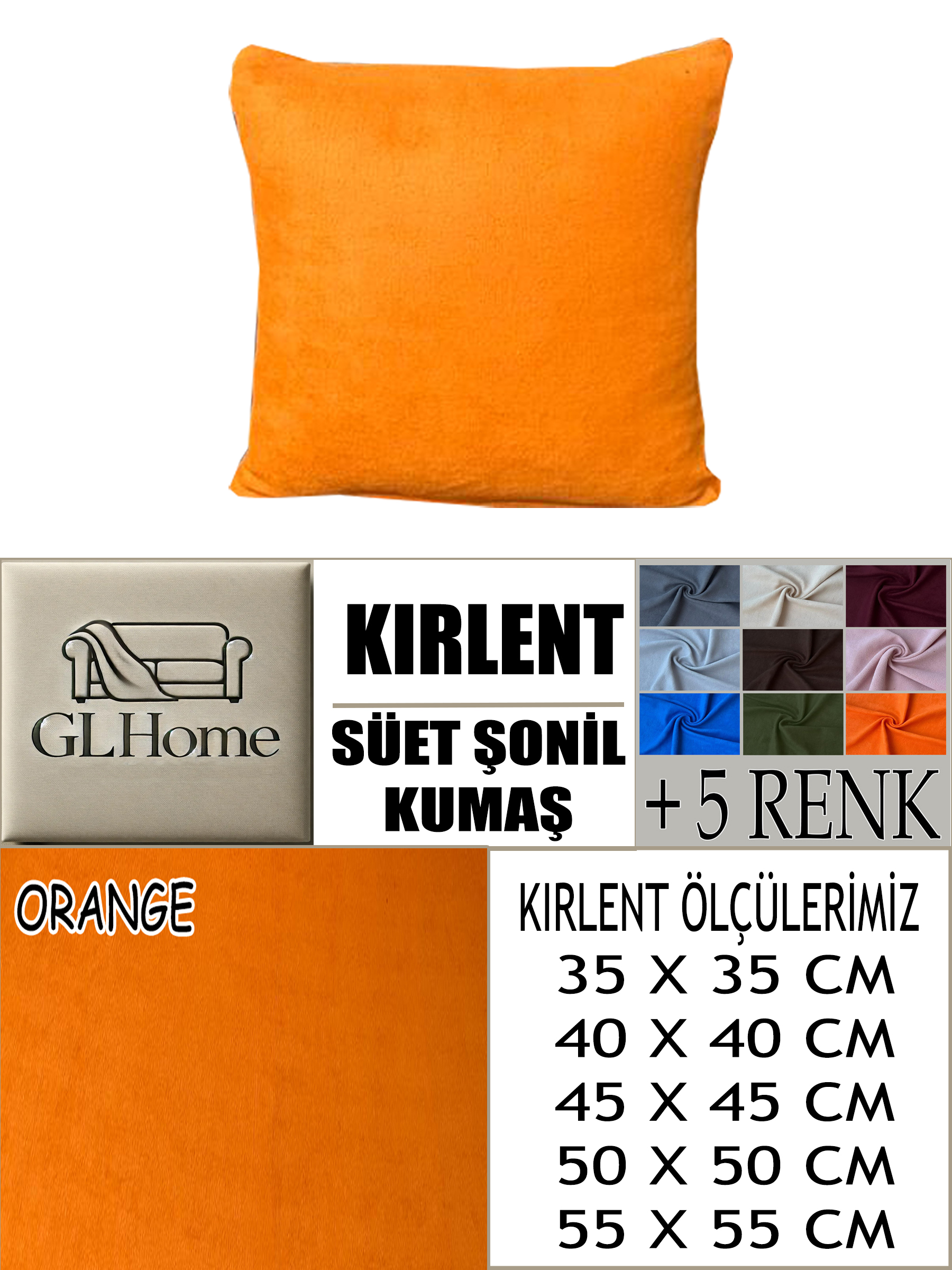 ORANGE RENK SÜET KUMAŞ 2 ADET KİRLENT KILIFI