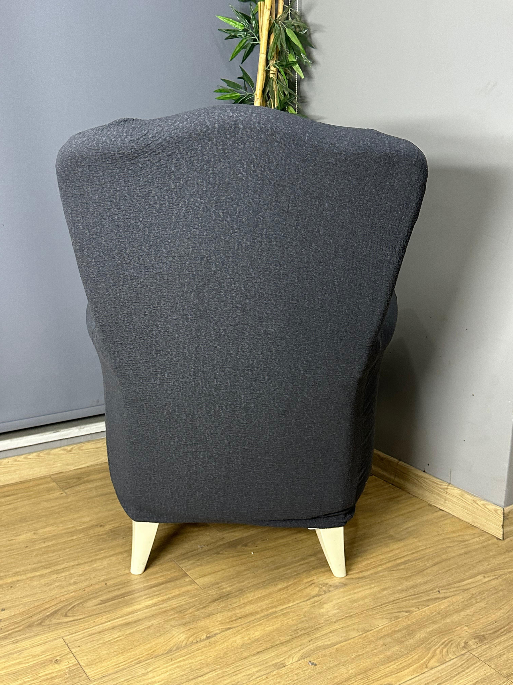 ANTRASİT LUX BOHEM PAMUKLU KUMAŞ SULTAN ÇIKINTILI MODEL KOMPLE GİYDİRME BERJER KILIFI.