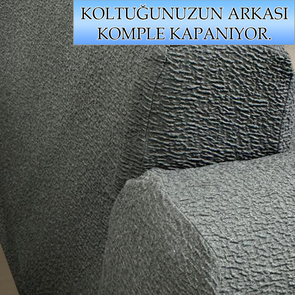 ANTRASİT LUX BOHEM PAMUKLU KUMAŞ ÇİFT KİŞİLİK KOLTUK KILIFI KOMPLE GİYDİRME KALIN VE DAYANIKLIDIR