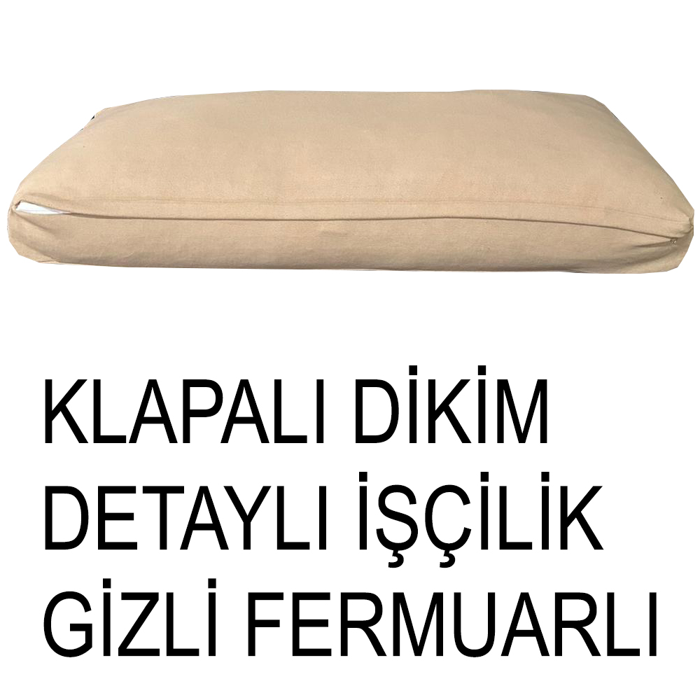 VİZON RENK SÜET KUMAŞ 2 ADET SIRT MİNDERİ