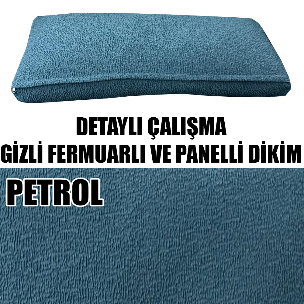 PETROL RENK LUX BOHEM PAMUKLU KUMAŞ 2 ADET SIRT MİNDER