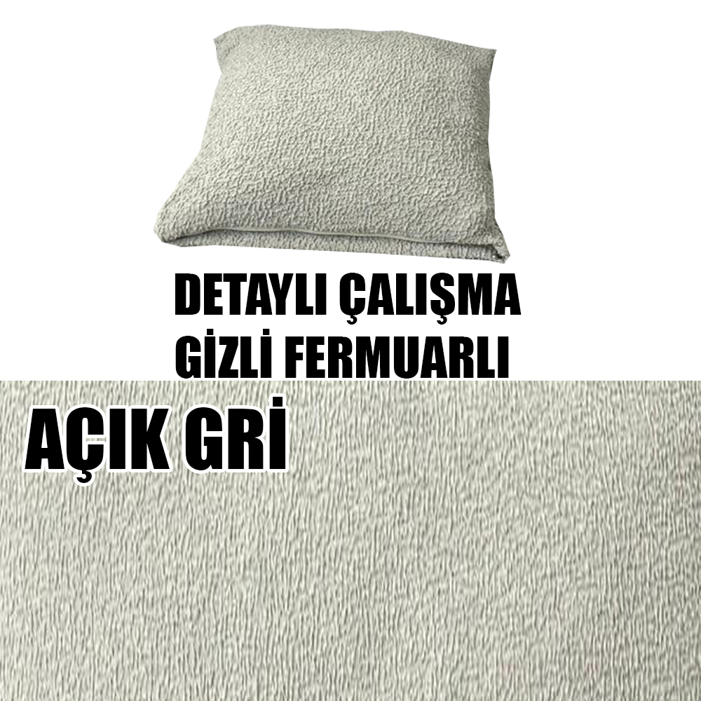 AÇIK GRİ RENK LUX BOHEM PAMUKLU KUMAŞ 2 ADET KİRLENT KILIFI