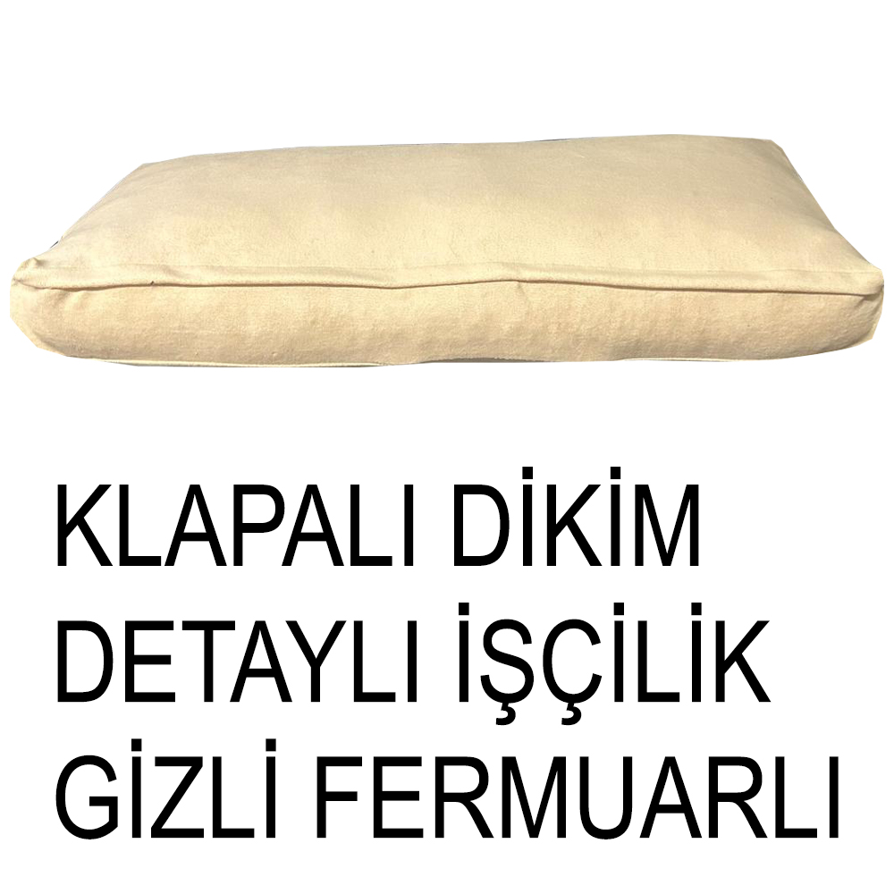 BEJ RENK SÜET KUMAŞ 2 ADET SIRT MİNDERİ