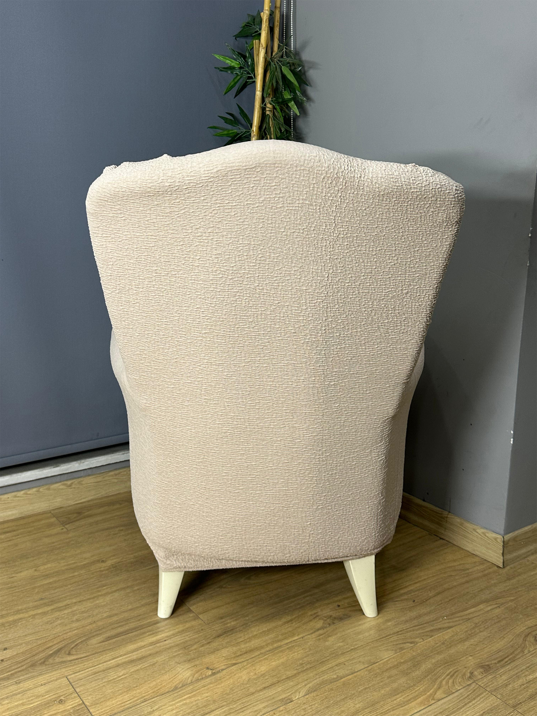 VİZON LUX BOHEM PAMUKLU KUMAŞ SULTAN ÇIKINTILI MODEL KOMPLE GİYDİRME BERJER KILIFI.