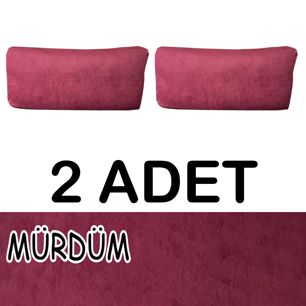 MÜRDÜM RENK SÜET KUMAŞ 2 ADET SIRT MİNDERİ