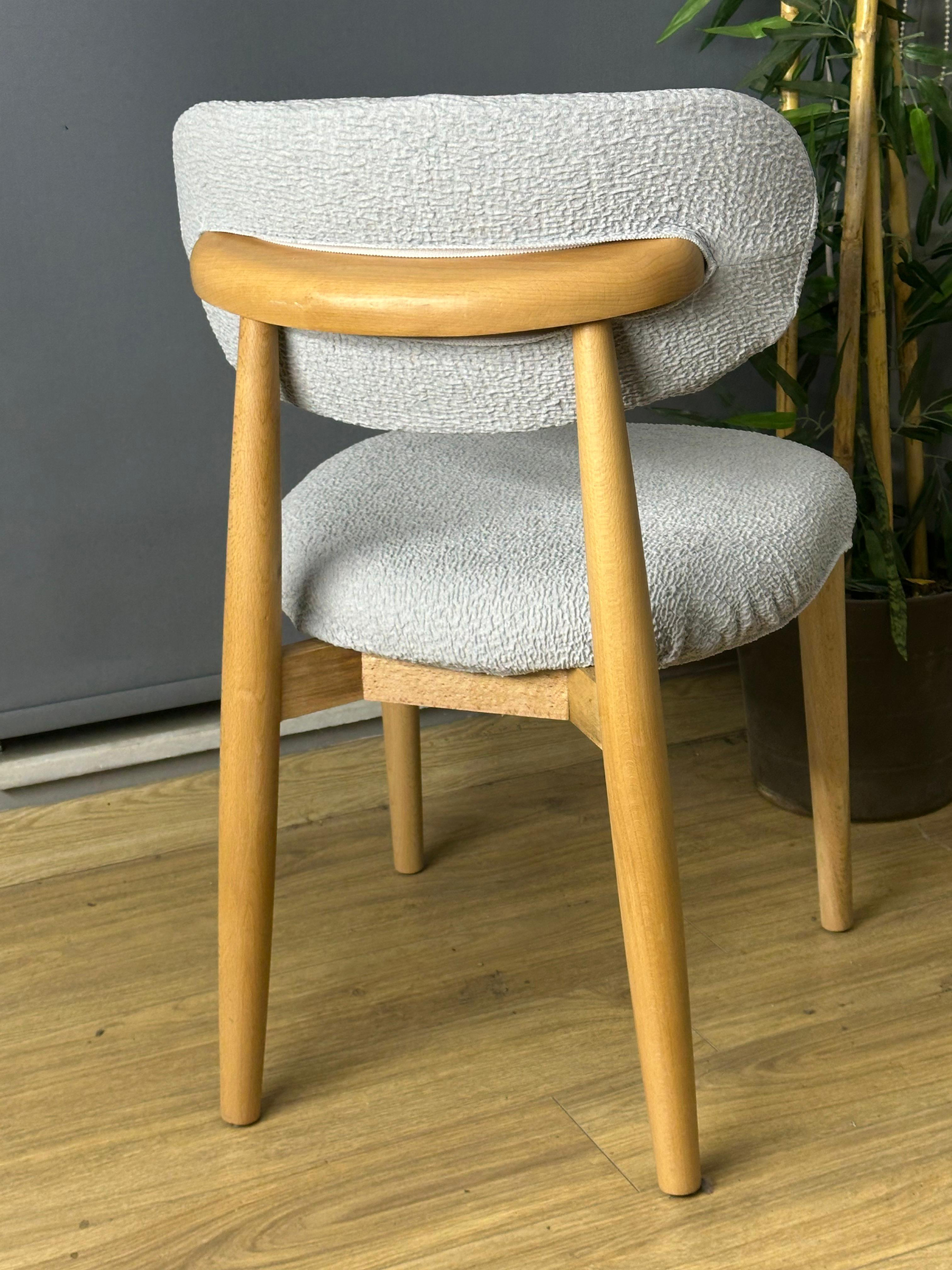 AÇIK GRİ POLO SANDALYE KILIFI 6 ADET LÜX BOHEM KUMAŞ ÇOK KALIN %100 PAMUK