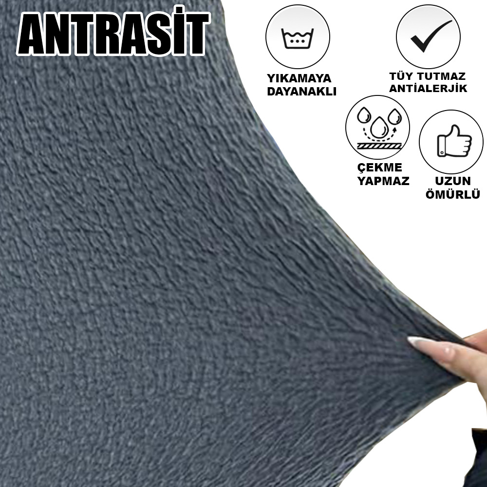 ANTRASİT POLO SANDALYE KILIFI 4 ADET LÜX BOHEM KUMAŞ ÇOK KALIN %100 PAMUK