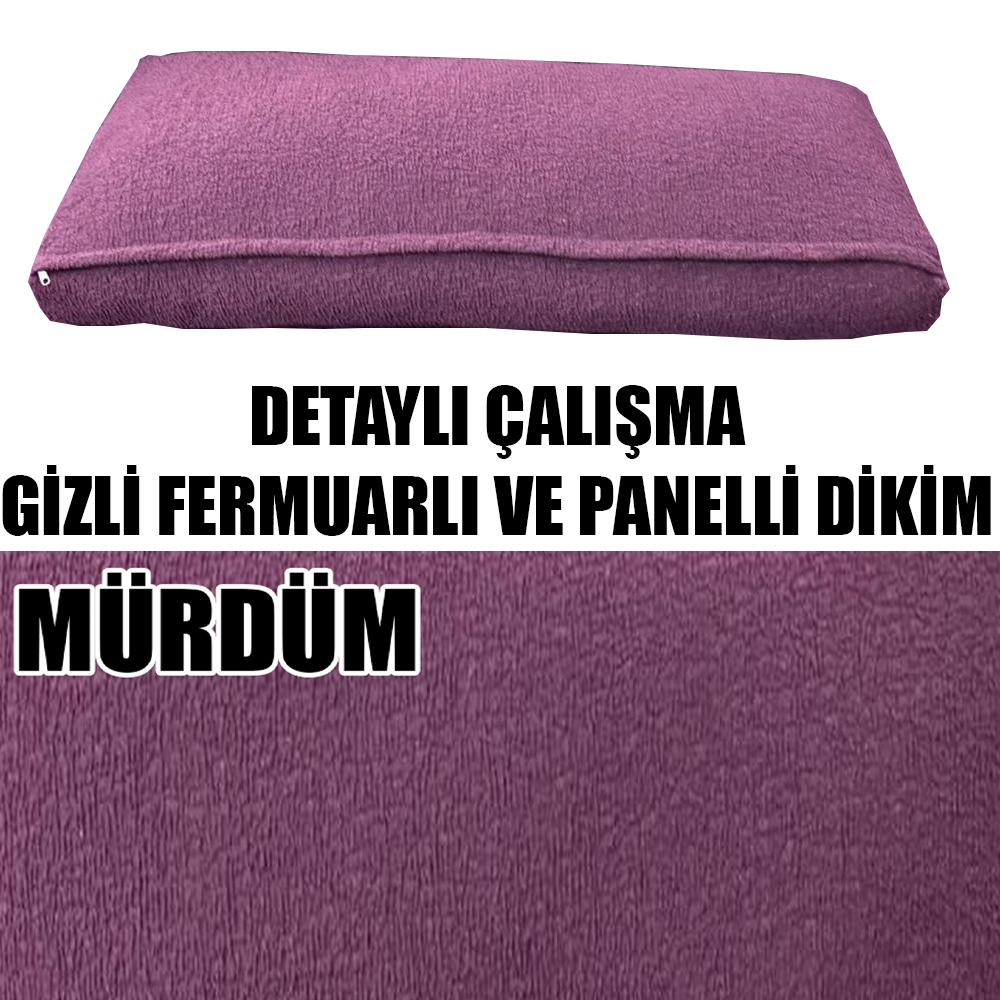 MÜRDÜM RENK LUX BOHEM PAMUKLU KUMAŞ 2 ADET SIRT MİNDER