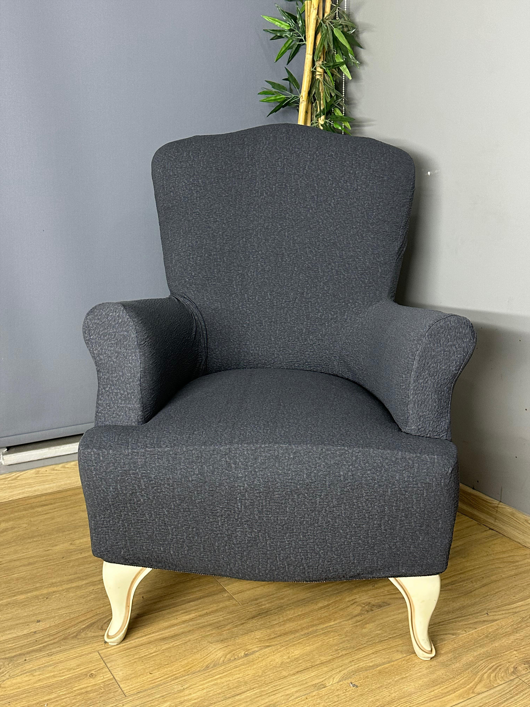 ANTRASİT LUX BOHEM PAMUKLU KUMAŞ SULTAN ÇIKINTILI MODEL KOMPLE GİYDİRME BERJER KILIFI.