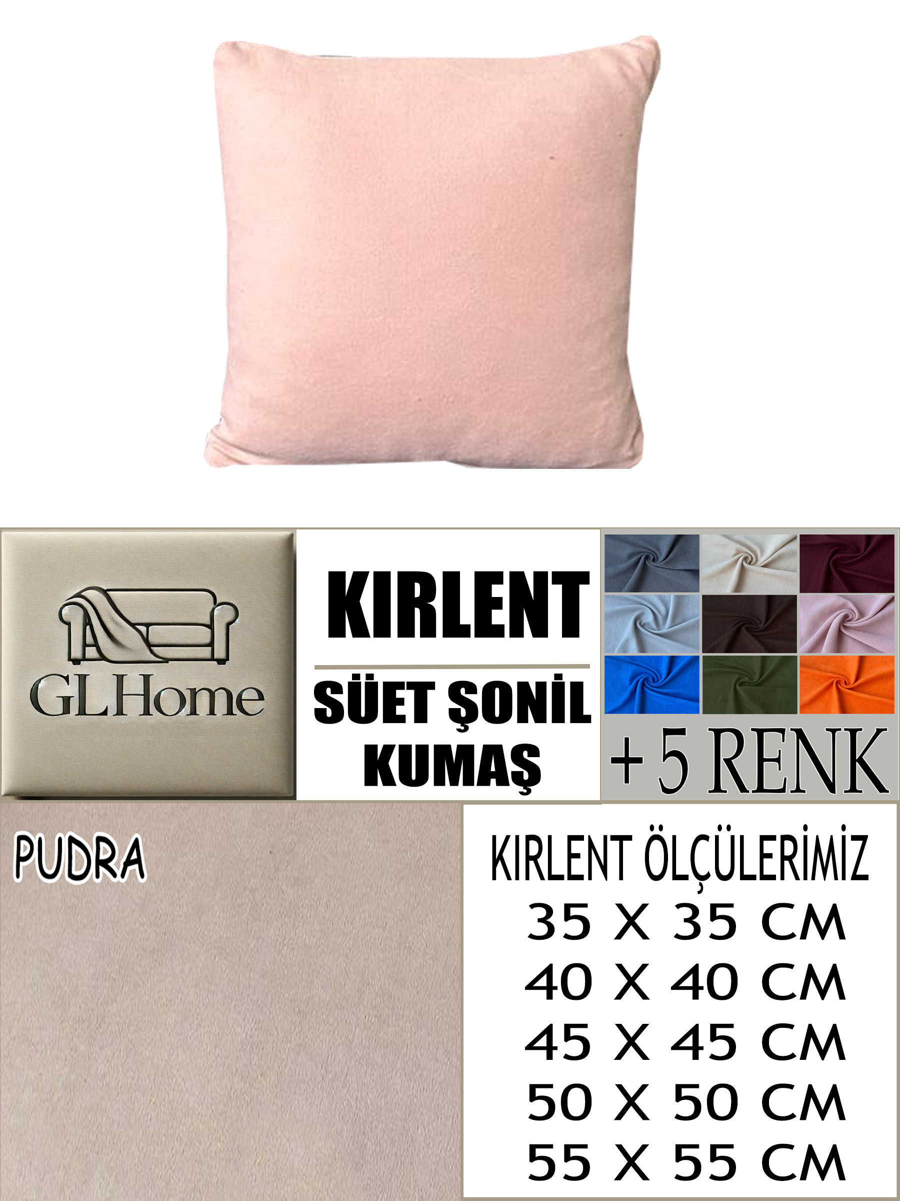 PUDRA RENK SÜET KUMAŞ 2 ADET KİRLENT KILIFI