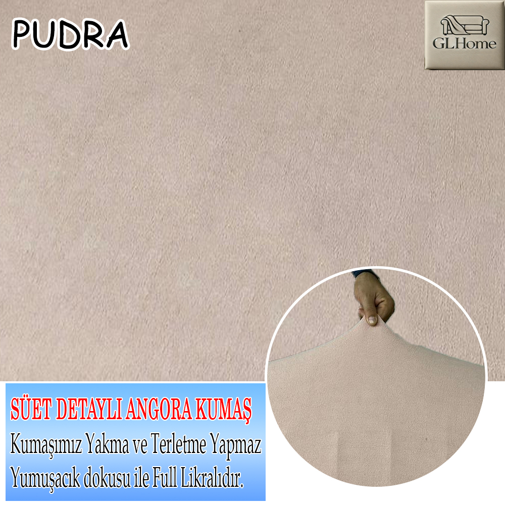PUDRA SÜET KUMAŞ TEKLİ&BERJER KOMPLE GİYDİRME KOLTUK KILIFI