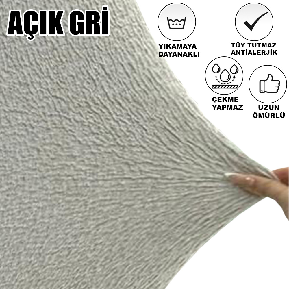 AÇIK GRİ KÖŞELİ RETRO SANDALYE KILIFI 6 ADET LÜX BOHEM KUMAŞ ÇOK KALIN %100 PAMUK