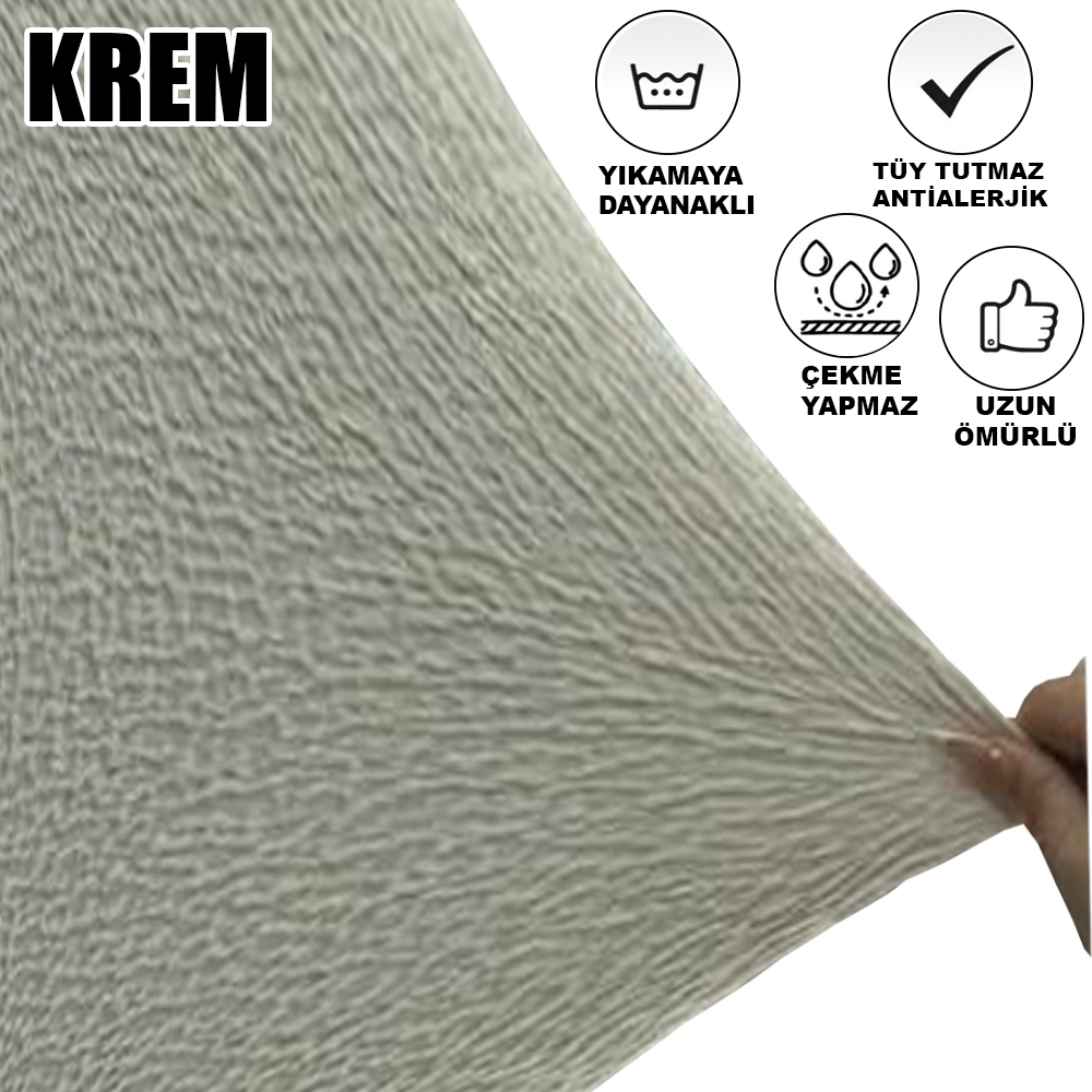 KREM POLO SANDALYE KILIFI 4 ADET LÜX BOHEM KUMAŞ ÇOK KALIN %100 PAMUK