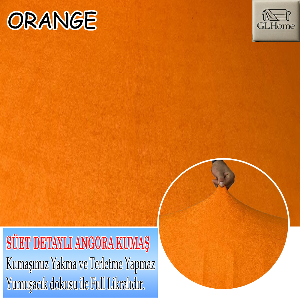 ORANGE SÜET KUMAŞ TEKLİ&BERJER KOMPLE GİYDİRME KOLTUK KILIFI