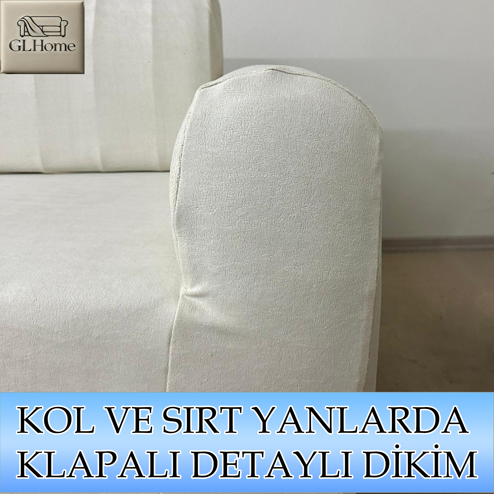KREM SÜET KUMAŞ TEKLİ&BERJER KOMPLE GİYDİRME KOLTUK KILIFI
