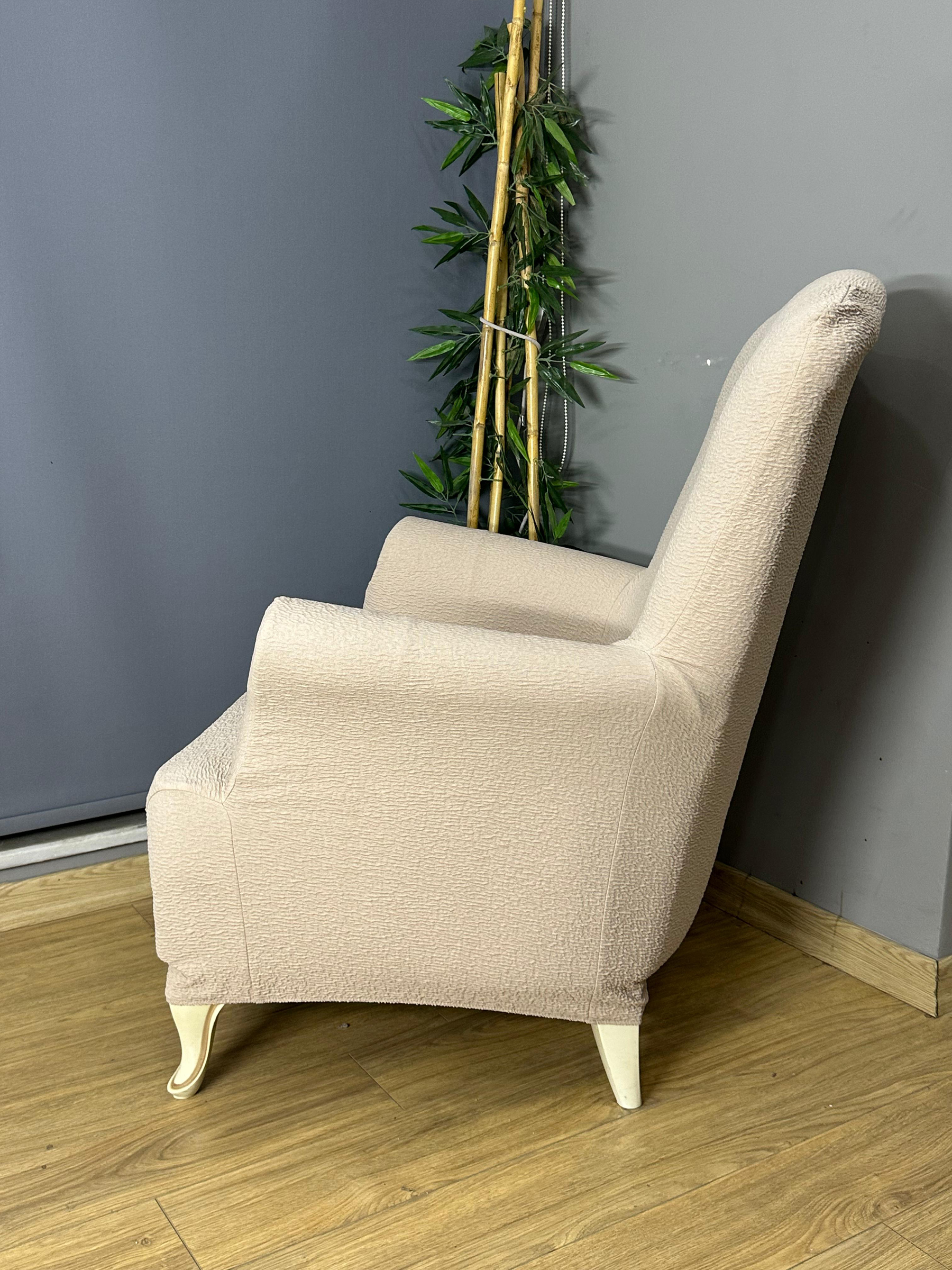 VİZON LUX BOHEM PAMUKLU KUMAŞ SULTAN ÇIKINTILI MODEL KOMPLE GİYDİRME BERJER KILIFI.