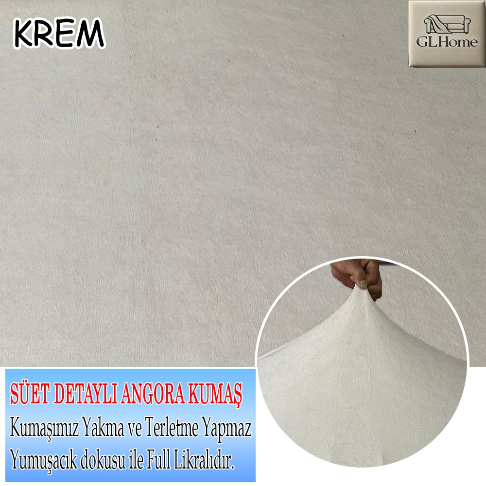 KREM SÜET KUMAŞ TEKLİ&BERJER KOMPLE GİYDİRME KOLTUK KILIFI