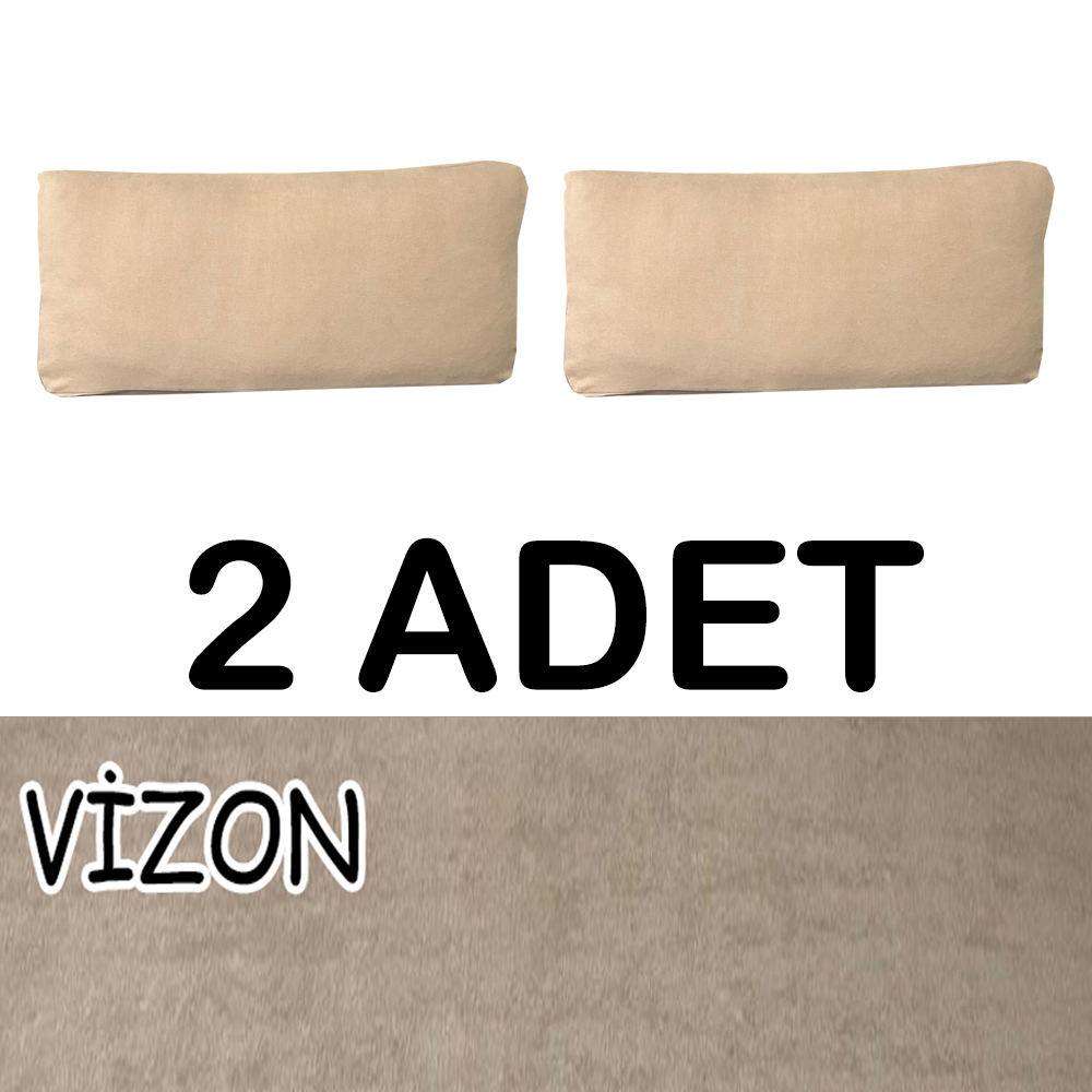 VİZON RENK SÜET KUMAŞ 2 ADET SIRT MİNDERİ