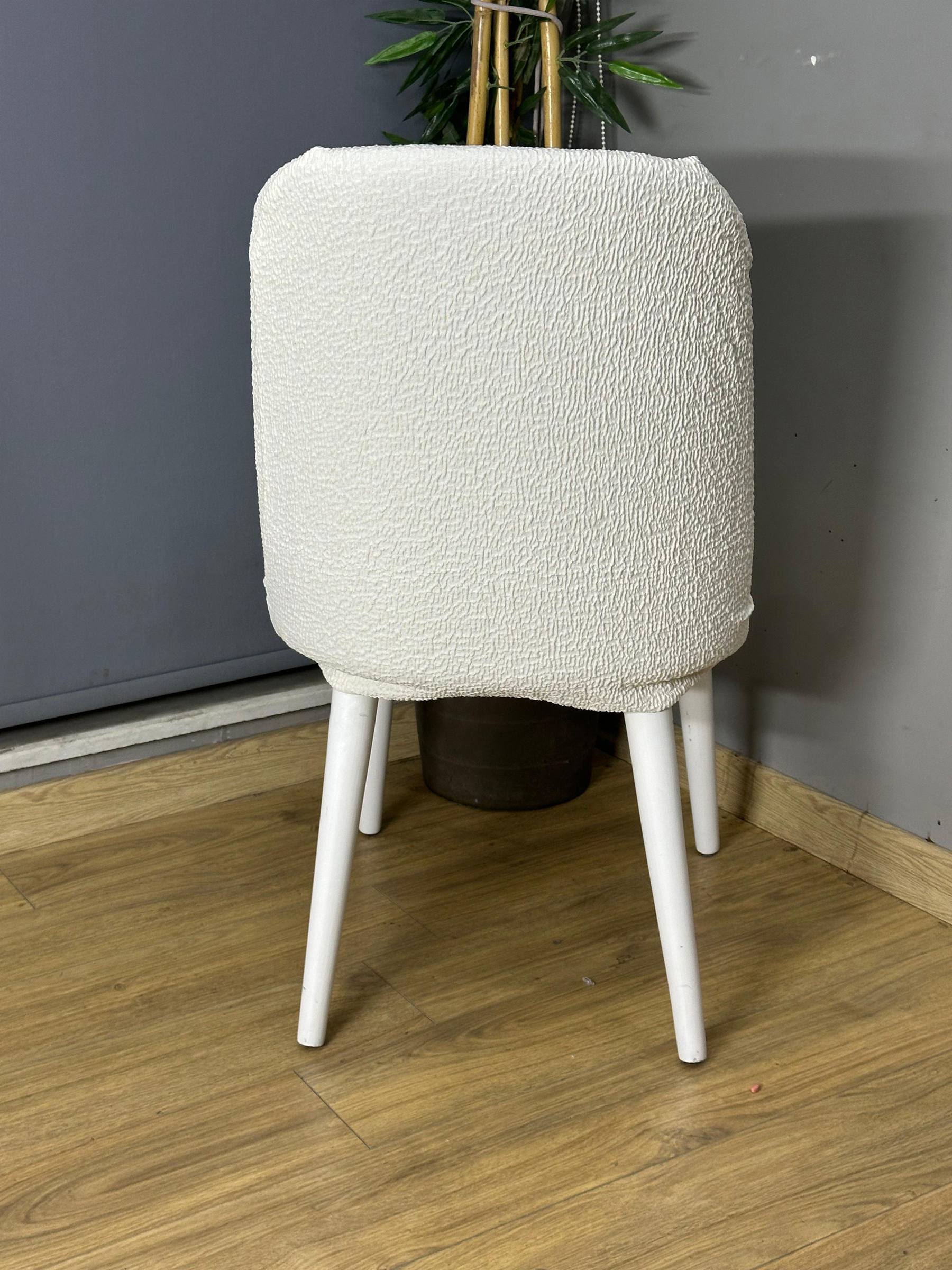 KREM KÖŞELİ RETRO SANDALYE KILIFI 4 ADET LÜX BOHEM KUMAŞ ÇOK KALIN %100 PAMUK