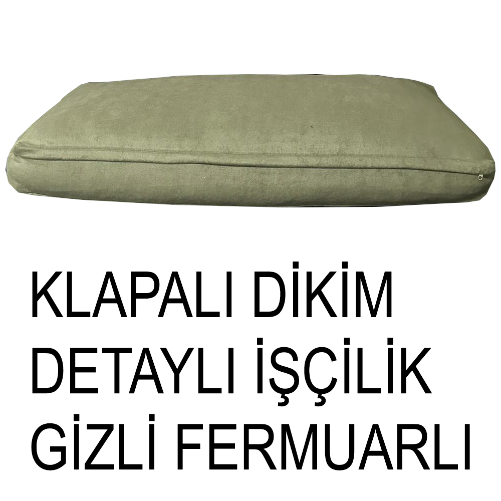 HAKİ RENK SÜET KUMAŞ 2 ADET SIRT MİNDERİ