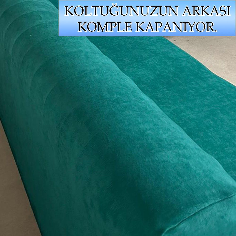 ZÜMRÜT SÜET KUMAŞ TEKLİ&BERJER KOMPLE GİYDİRME KOLTUK KILIFI