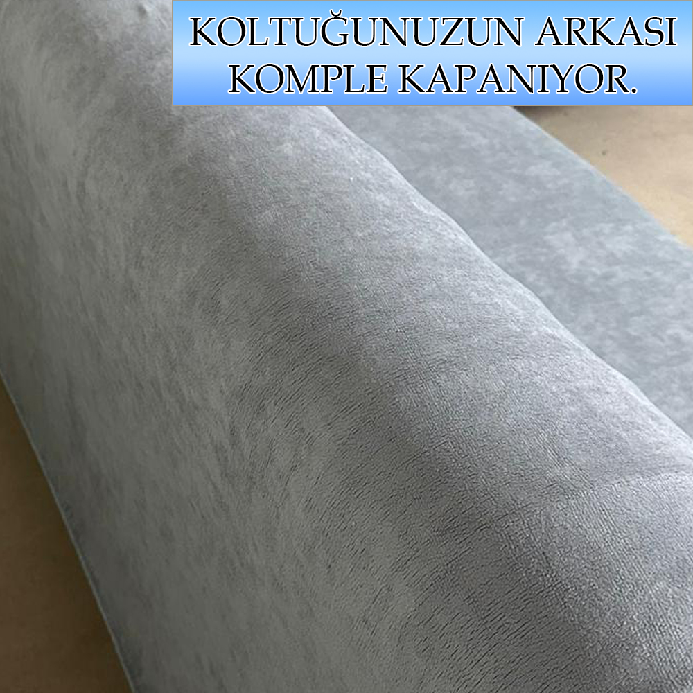 KOYU GRİ SÜET KUMAŞ 3 LÜ KOMPLE GİYDİRME KANEPE & ÇEKYAT KILIFI