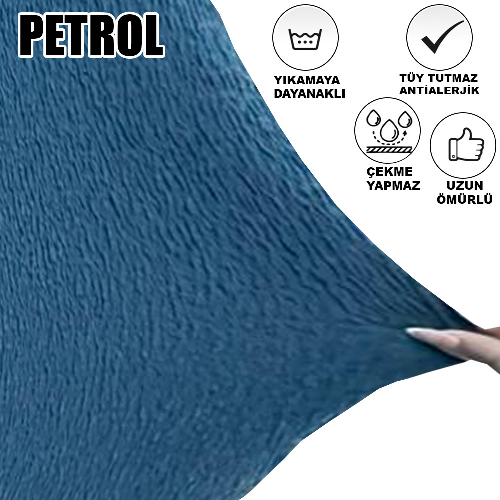 PETROL KÖŞELİ RETRO SANDALYE KILIFI 6 ADET LÜX BOHEM KUMAŞ ÇOK KALIN %100 PAMUK