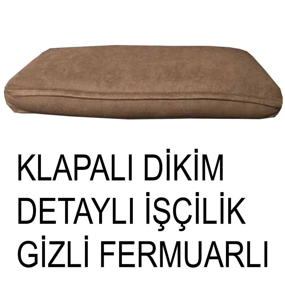 KAHVERENGİ RENK SÜET KUMAŞ 2 ADET SIRT MİNDERİ