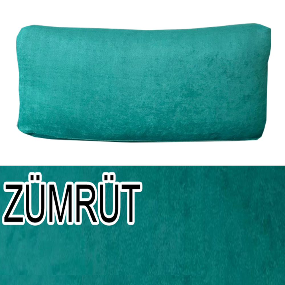 ZÜMRÜT RENK SÜET KUMAŞ 2 ADET SIRT MİNDERİ