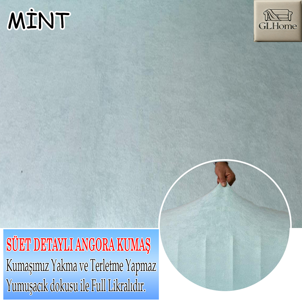 MİNT SÜET KUMAŞ TEKLİ&BERJER KOMPLE GİYDİRME KOLTUK KILIFI