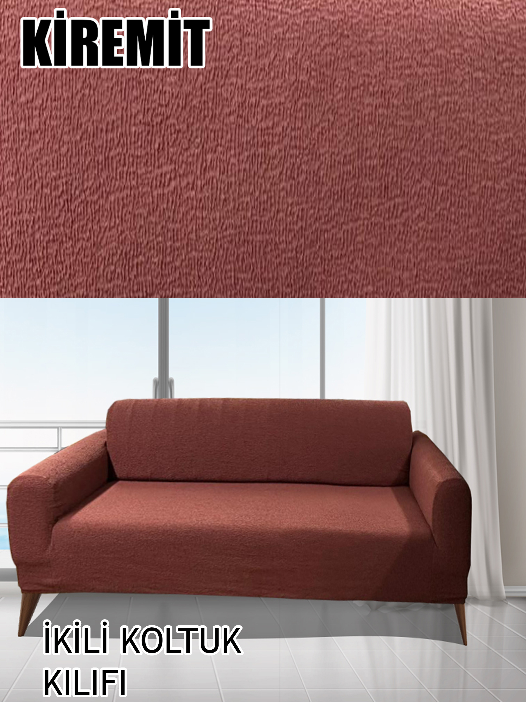 KİREMİT LUX BOHEM PAMUKLU KUMAŞ ÇİFT KİŞİLİK KOLTUK KILIFI KOMPLE GİYDİRME KALIN VE DAYANIKLIDIR
