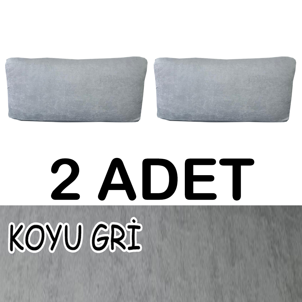 KOYU GRİ RENK SÜET KUMAŞ 2 ADET SIRT MİNDERİ