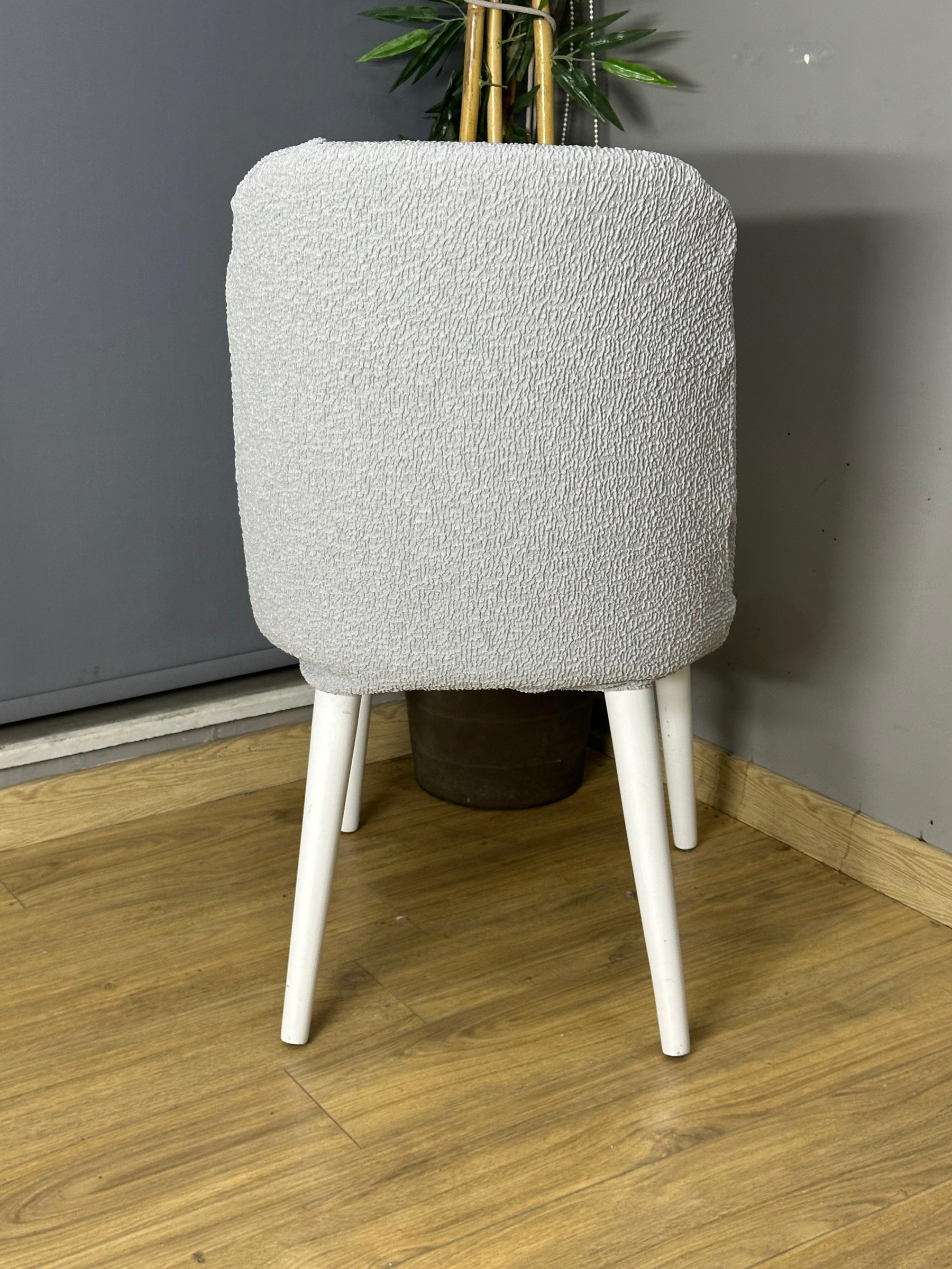 AÇIK GRİ KÖŞELİ RETRO SANDALYE KILIFI 4 ADET LÜX BOHEM KUMAŞ ÇOK KALIN %100 PAMUK