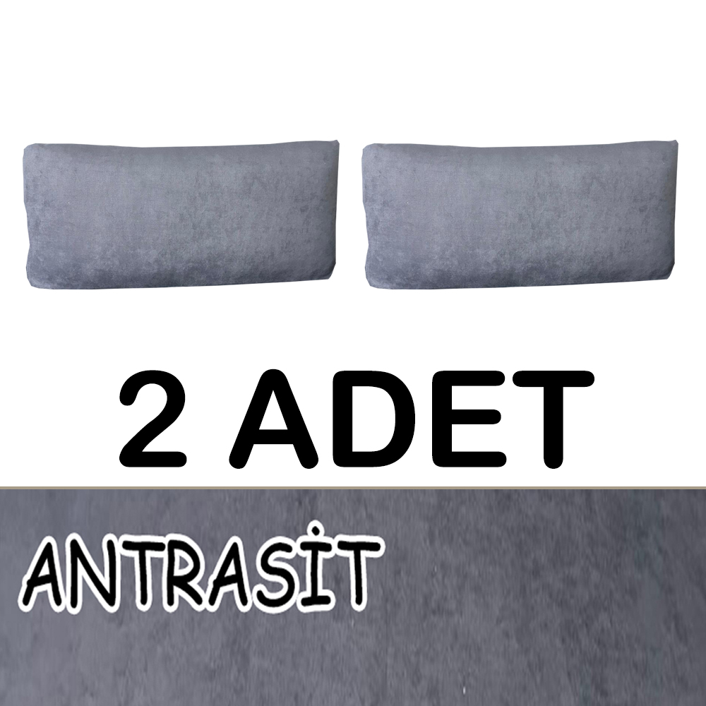 ANTRASİT RENK SÜET KUMAŞ 2 ADET SIRT MİNDERİ