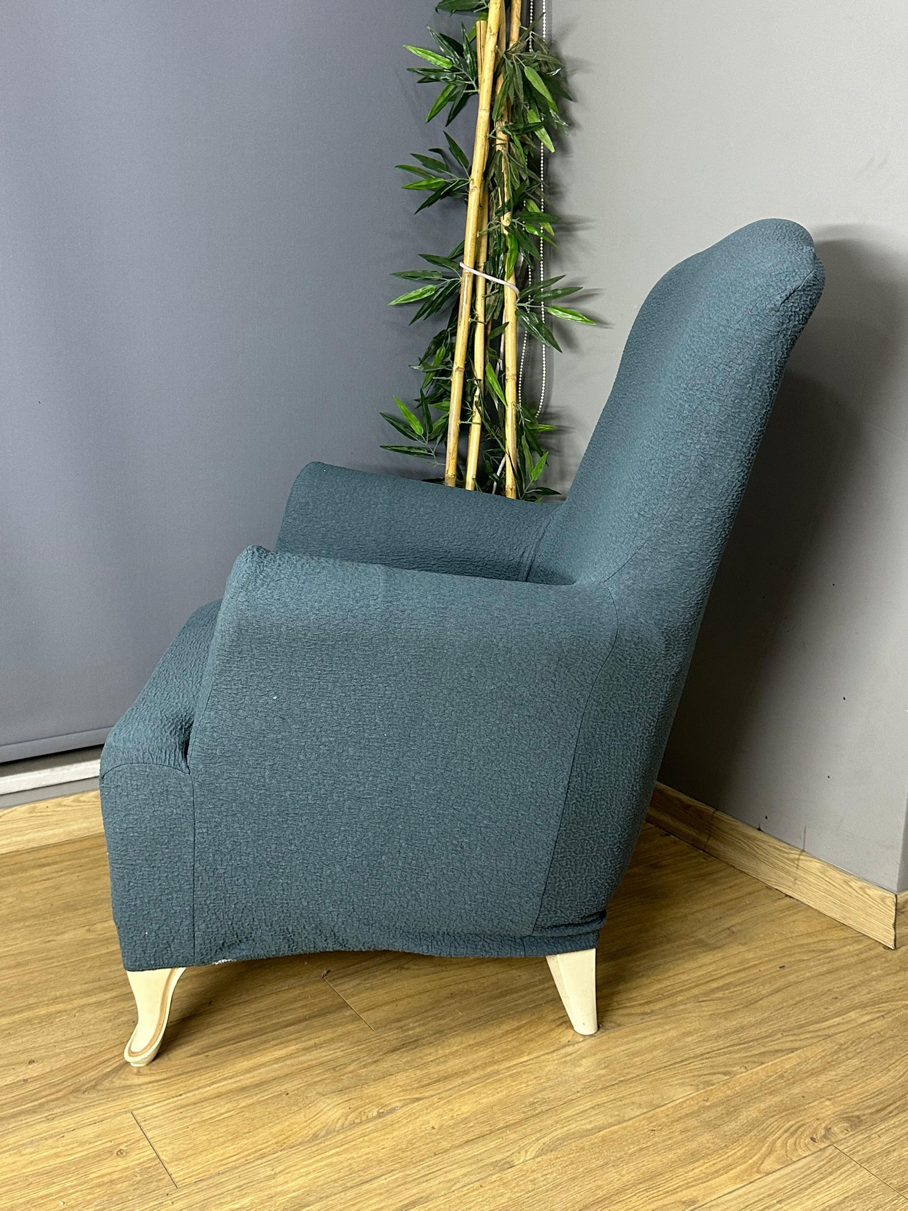 PETROL LUX BOHEM PAMUKLU KUMAŞ SULTAN ÇIKINTILI MODEL KOMPLE GİYDİRME BERJER KILIFI.