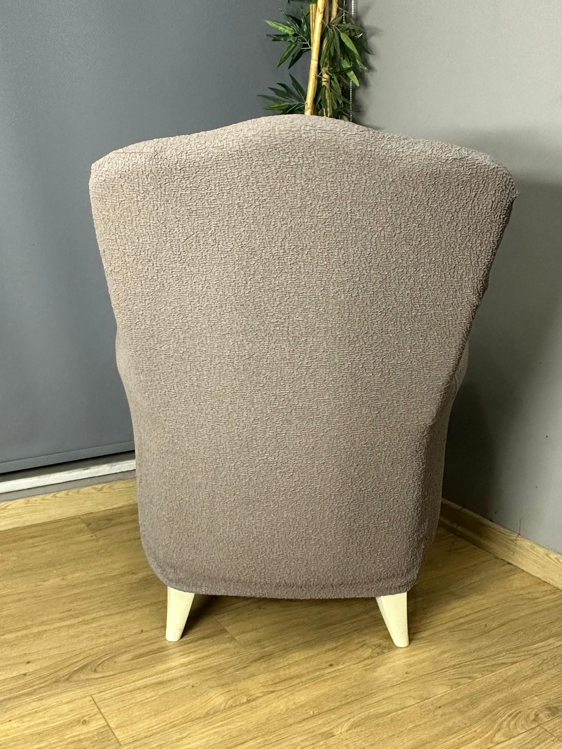 SÜTLÜ KAHVE LUX BOHEM PAMUKLU KUMAŞ SULTAN ÇIKINTILI MODEL KOMPLE GİYDİRME BERJER KILIFI.