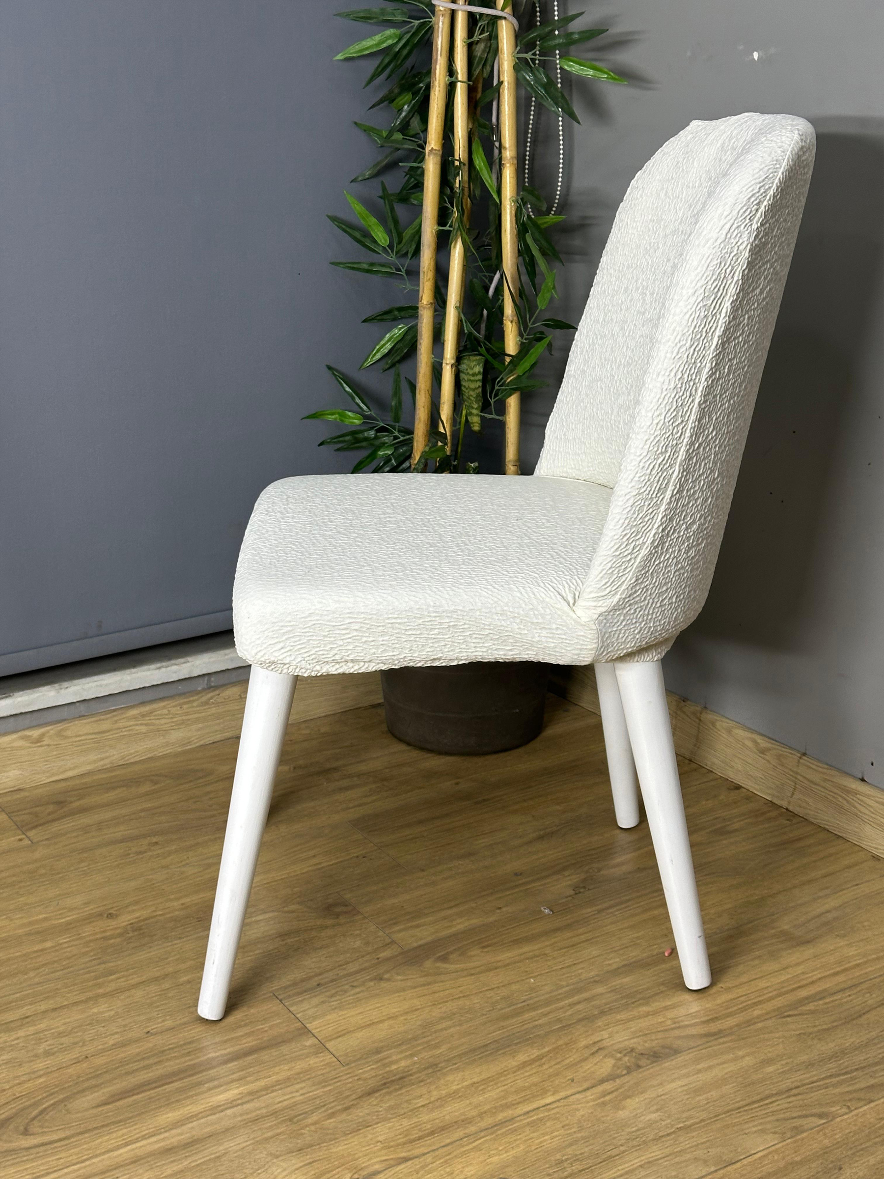 KREM KÖŞELİ RETRO SANDALYE KILIFI 4 ADET LÜX BOHEM KUMAŞ ÇOK KALIN %100 PAMUK