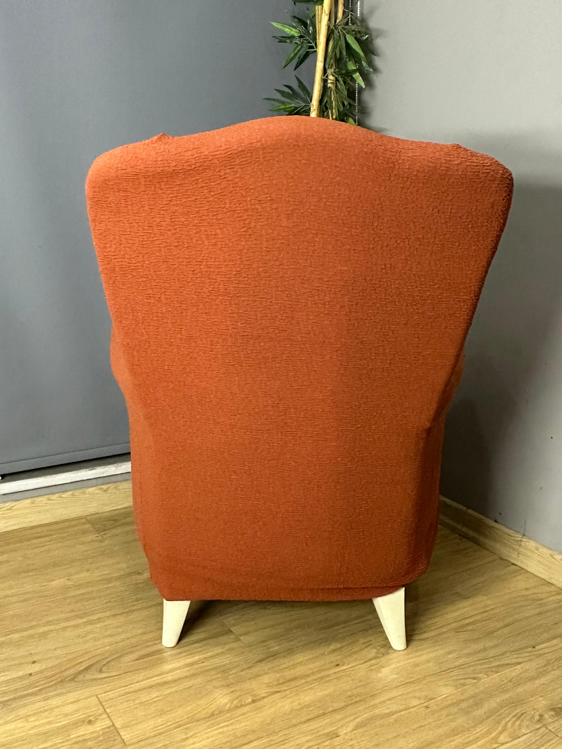 KİREMİT LUX BOHEM PAMUKLU KUMAŞ SULTAN ÇIKINTILI MODEL KOMPLE GİYDİRME BERJER KILIFI.