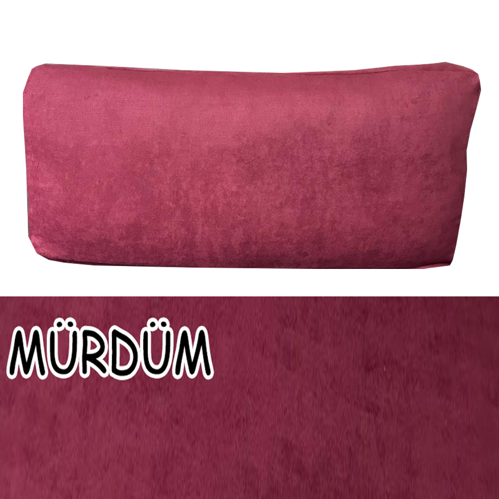 MÜRDÜM RENK SÜET KUMAŞ 2 ADET SIRT MİNDERİ