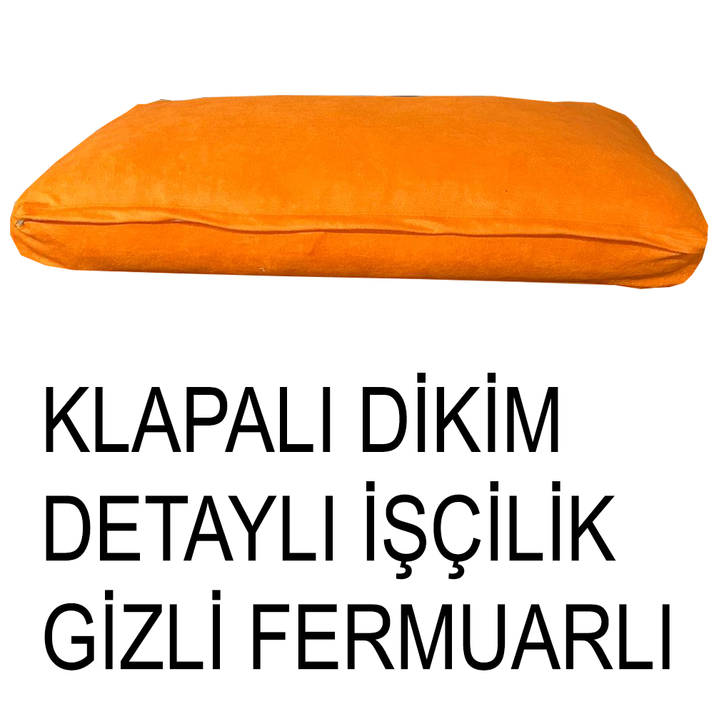 ORANGE RENK SÜET KUMAŞ 2 ADET SIRT MİNDERİ