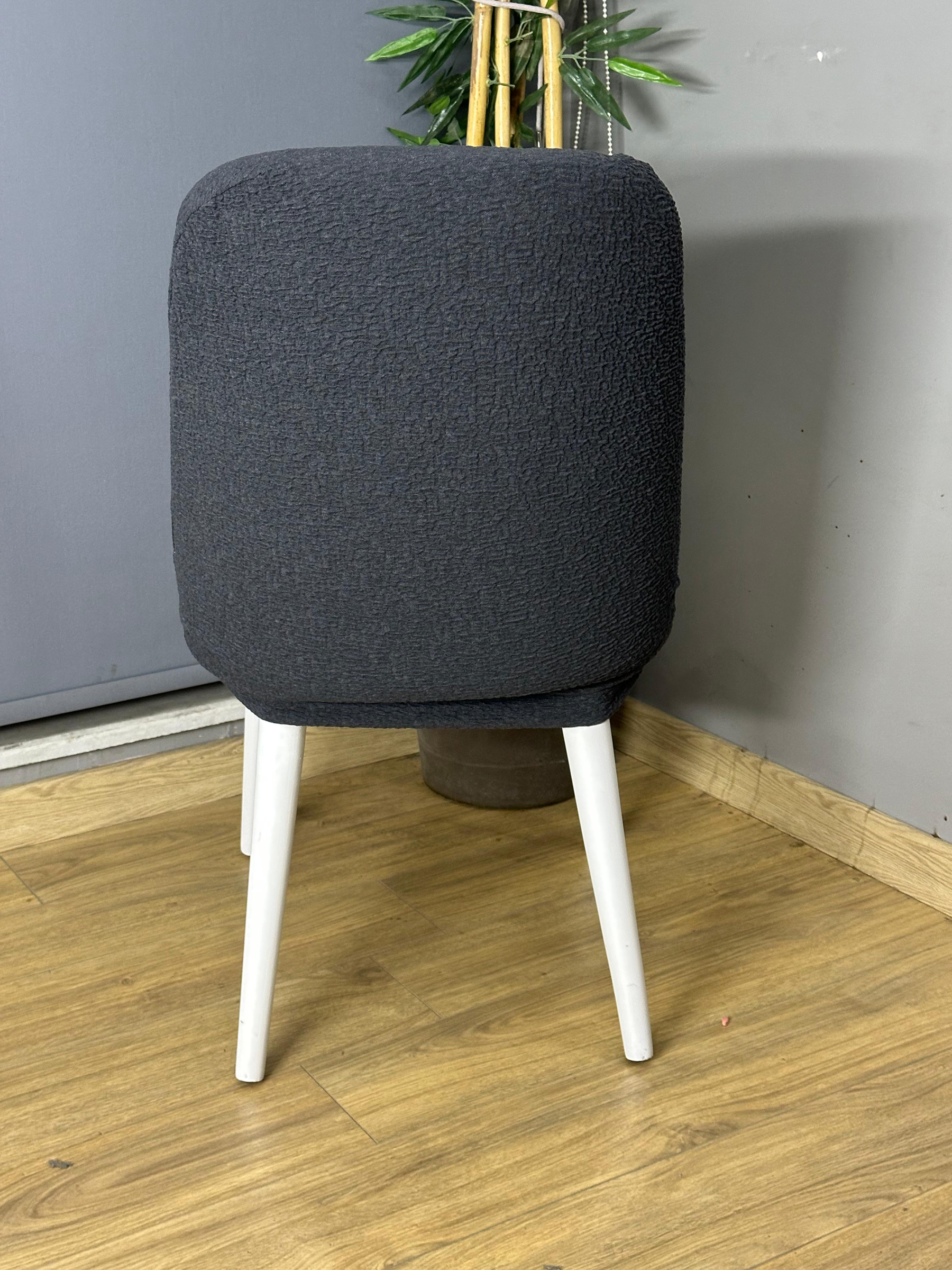 ANTRASİT KÖŞELİ RETRO SANDALYE KILIFI 6 ADET LÜX BOHEM KUMAŞ ÇOK KALIN %100 PAMUK