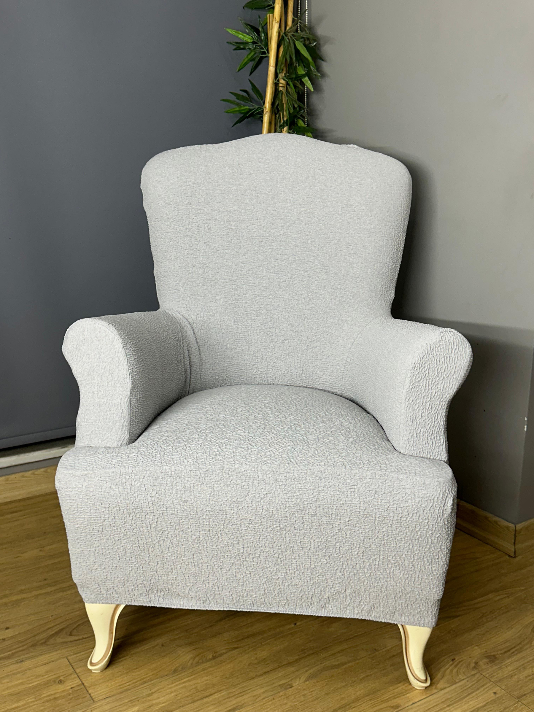 AÇIK GRİ LUX BOHEM PAMUKLU KUMAŞ SULTAN ÇIKINTILI MODEL KOMPLE GİYDİRME BERJER KILIFI.