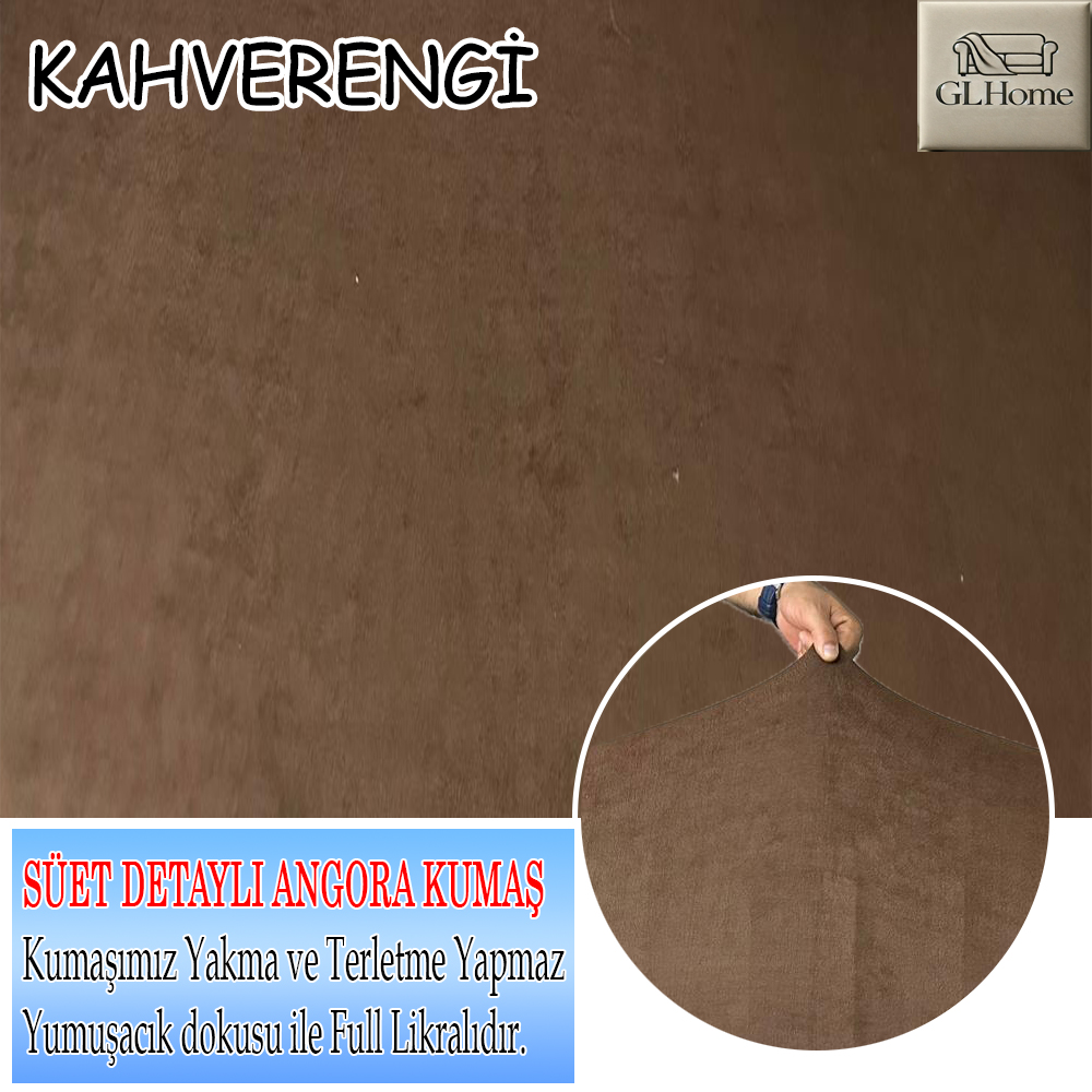 KAHVERENGİ SÜET KUMAŞ 3+3+1+1 SET KOMPLE GİYDİRME KOLTUK KILIFI KANEPE,ÇEKYAT,BERJER