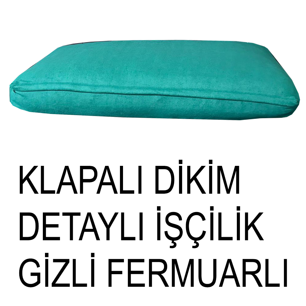 ZÜMRÜT RENK SÜET KUMAŞ 2 ADET SIRT MİNDERİ