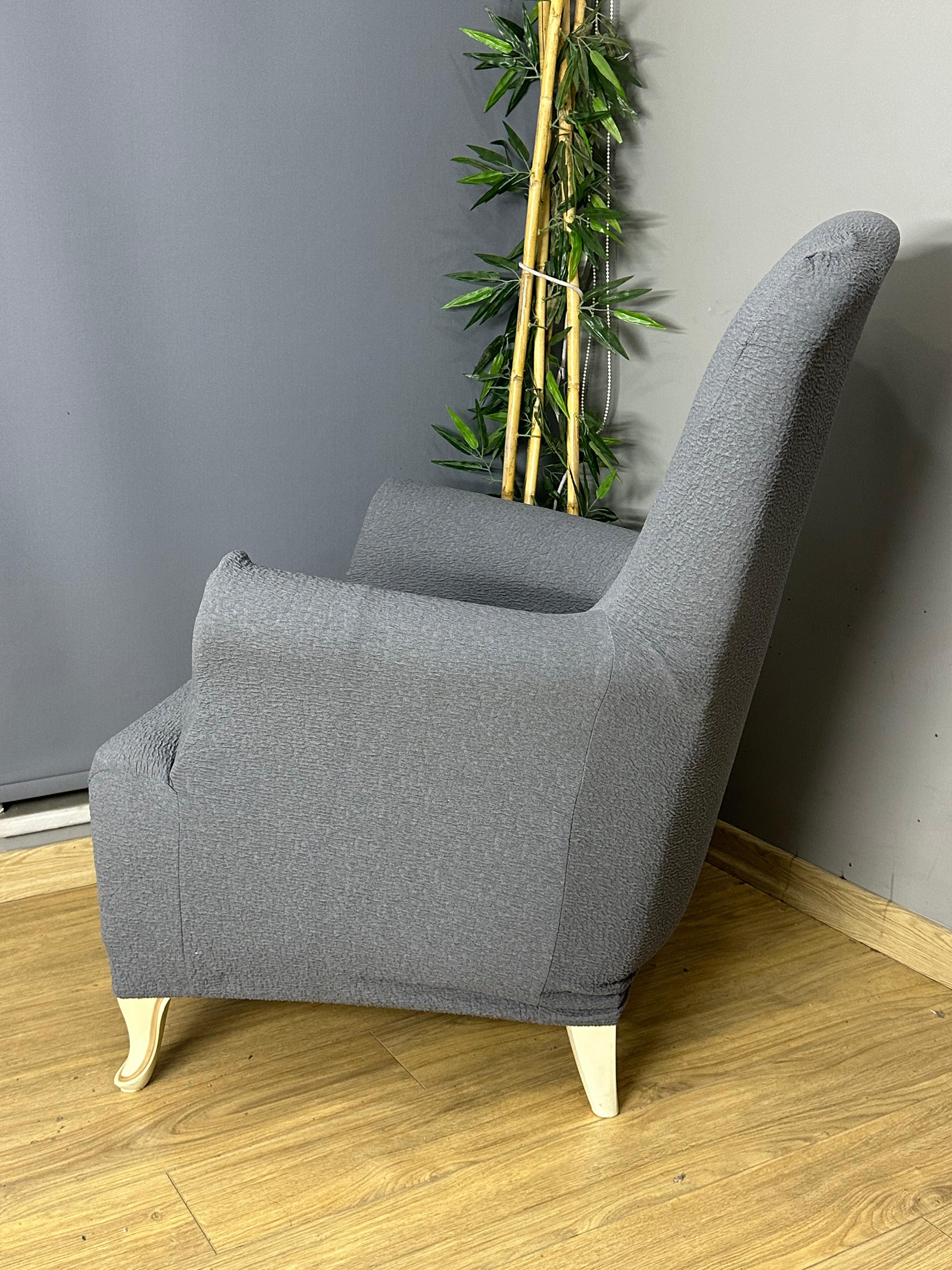 KOYU GRİ LUX BOHEM PAMUKLU KUMAŞ SULTAN ÇIKINTILI MODEL KOMPLE GİYDİRME BERJER KILIFI.