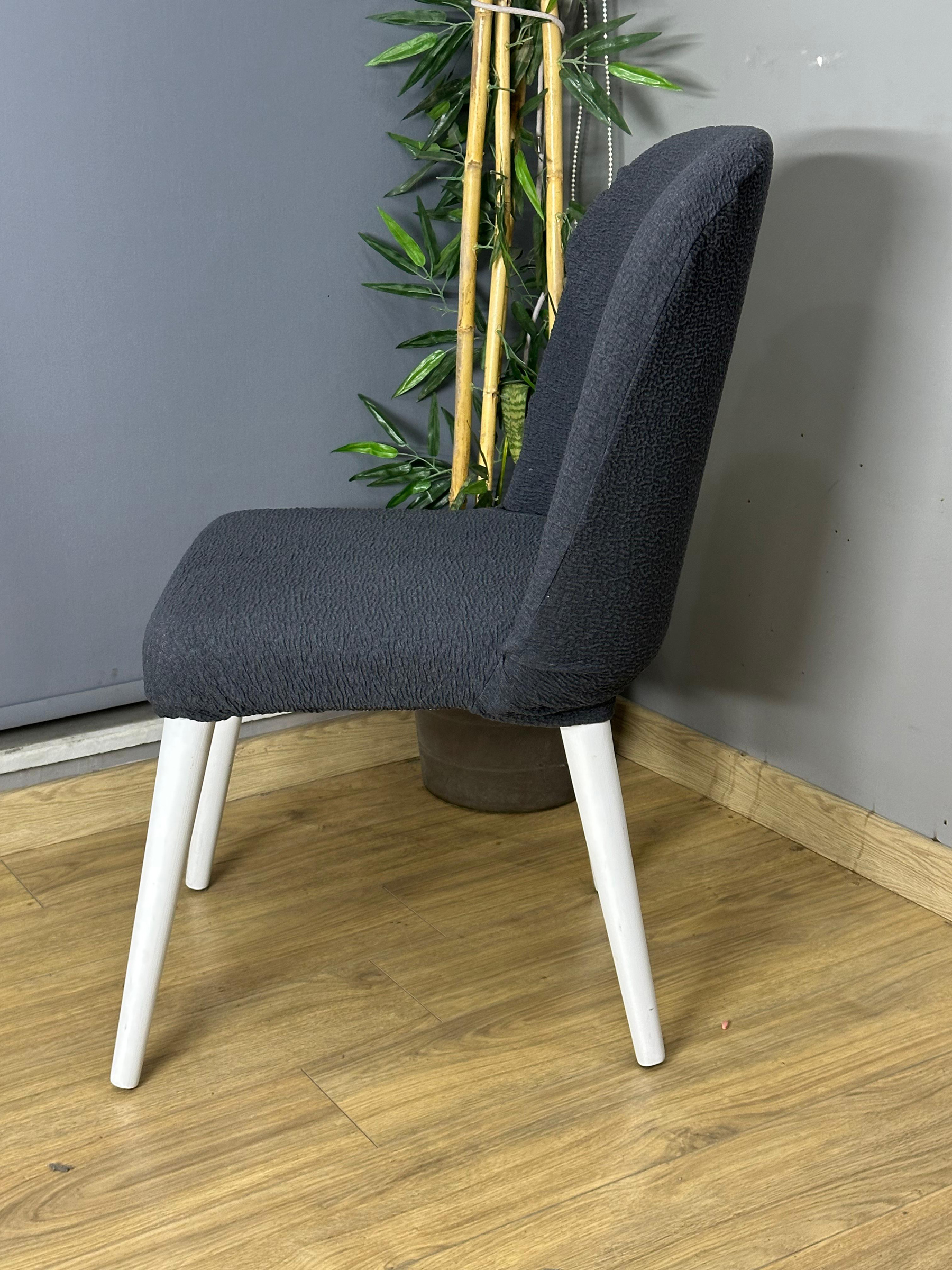 ANTRASİT KÖŞELİ RETRO SANDALYE KILIFI 6 ADET LÜX BOHEM KUMAŞ ÇOK KALIN %100 PAMUK