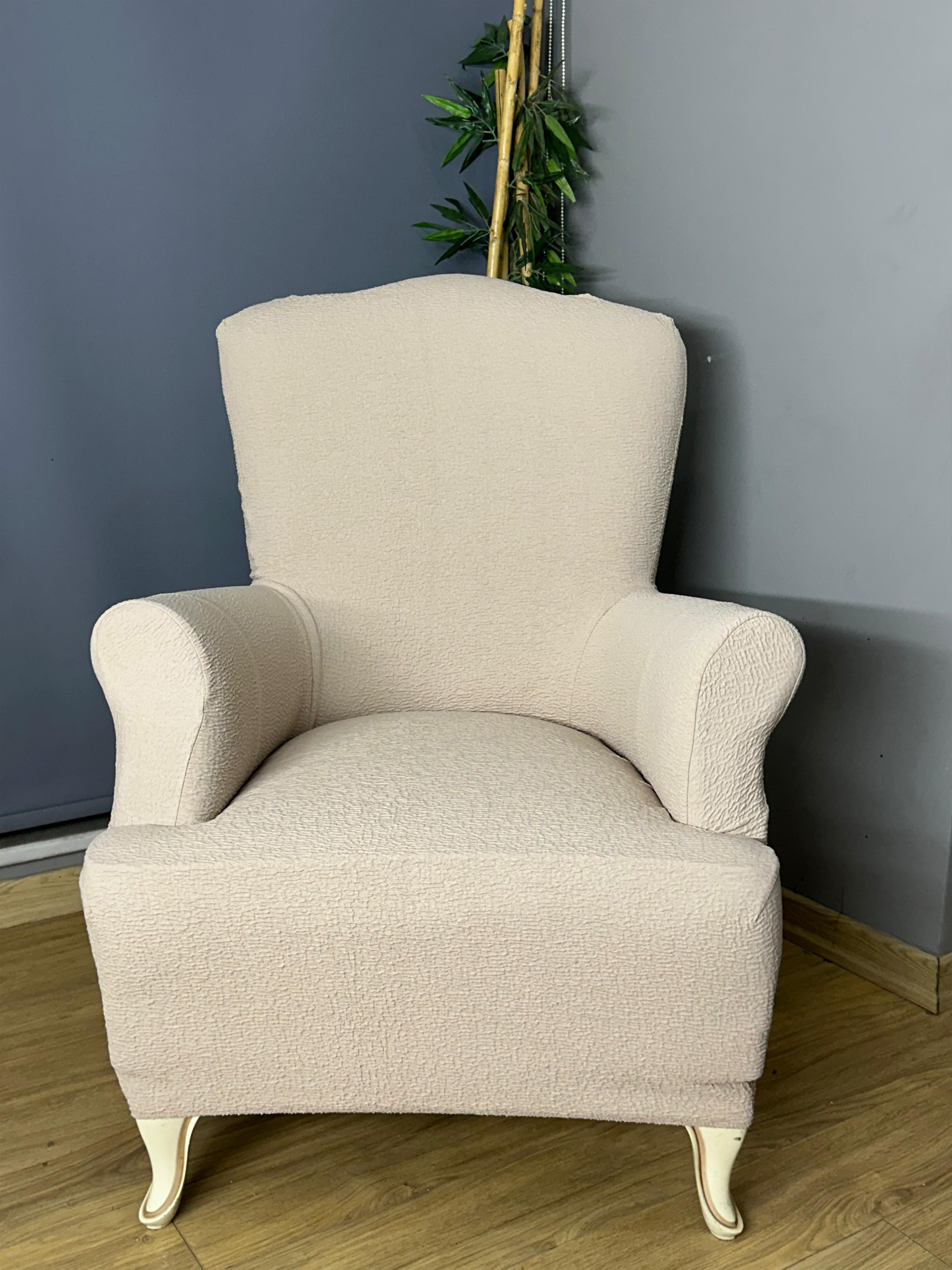 VİZON LUX BOHEM PAMUKLU KUMAŞ SULTAN ÇIKINTILI MODEL KOMPLE GİYDİRME BERJER KILIFI.